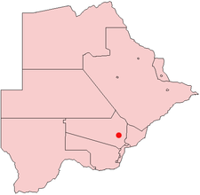 Location of Molepolole in Botswana