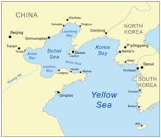 Map showing Korea Bay.