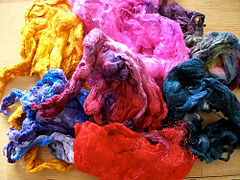 Hand Dyed Silk Noil