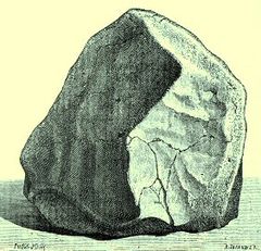 Original painting of an individual fragment from the Orgueil meteorite