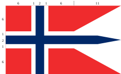 Flag of Norway, state with proportions.svg