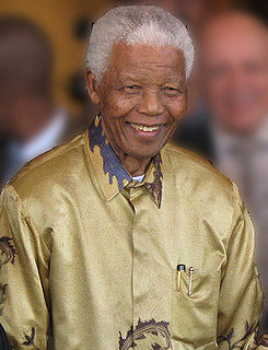 Nelson Mandela on his 90th birthday in 2008.