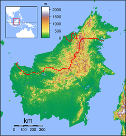 Menggatal is located in Borneo Topography