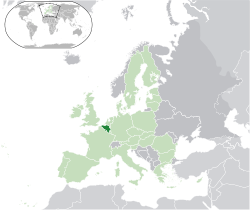Location of  Belgium  (dark green)–   —  [Legend]