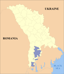 Location of Gagauzia (purple)