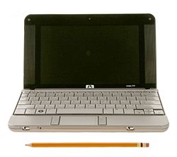 HP 2133 Mini-Note PC (front view compare with pencil).