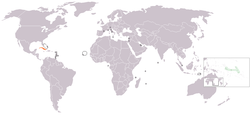 Map indicating locations of Kiribati and Cuba