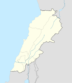 Map showing the location of Daraya within Lebanon