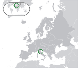 Location of San Marino in Europe