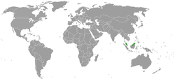 Map indicating locations of Malaysia and Brunei