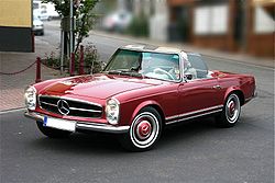 1964 Mercedes-Benz 230 SL roadster, Euro model (571H red).