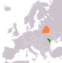 Map indicating locations of Moldova and Belarus
