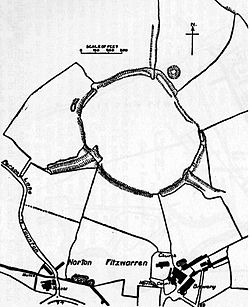Plan of earthworks at Norton Camp