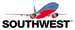 The Southwest Airlines wordmark featuring an illustrated 737 aircraft