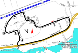 Toronto, Ontario street circuit track map.svg