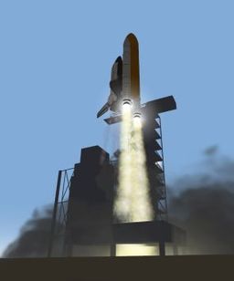 Screenshot of a Space Shuttle lift-off from Cape Canaveral