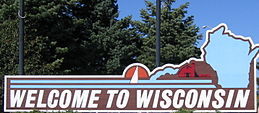 Wisconsin state welcome sign