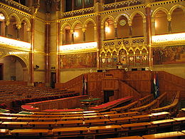 The National Assembly sits in the Parliament House in Budapest