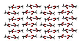 Ball-and-stick model of part of the crystal structure of mercury(II) acetate