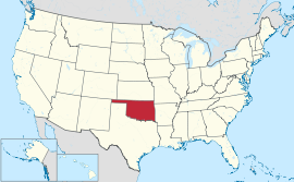 Map of the United States with Oklahoma highlighted