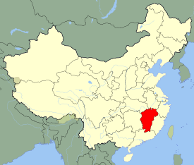 Jiangxi is highlighted on this map