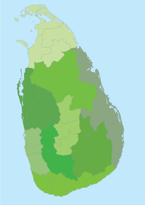 Map showing the location of Minneriya National Park