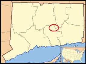 Map showing the location of Meshomasic State Forest