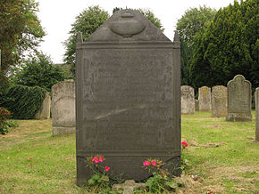 Large gravestone in a churchyard
