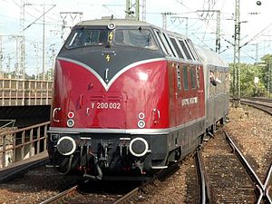 Prototype museum engine V 200 002 at Stuttgart Hauptbahnhof (September 2004)