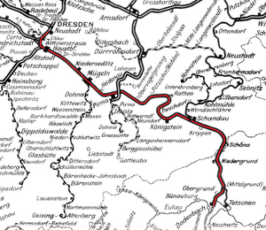 Section of a Saxon network map of 1902