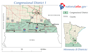 The 1st congressional district of Minnesota since 2002