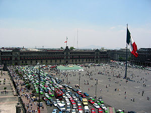 The Zócalo, the main plaza of Mexico City and the heart of the Centro Histórico