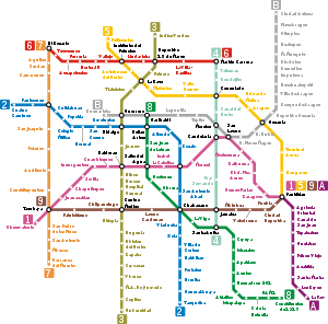 Map of the Mexico City Metro