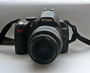 Nikon D3000 with zoom lens 18-55mm