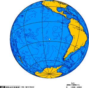 Orthographic projection centered on Easter Island