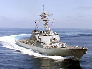 USS Higgins in the Pacific Ocean.