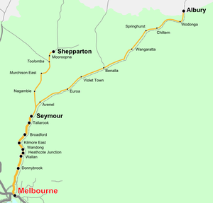 Shepparton line map