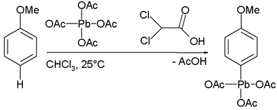 p-methoxyphenyllead triacetate synthesis
