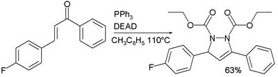 Reaction of DEAD/triphenylphosphine with chalcones