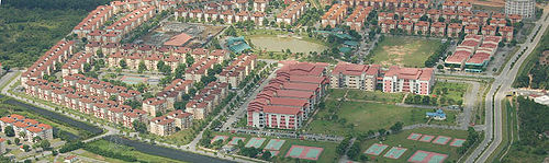 Sky view of Education and Hostel block in Bandar Universiti Teknlogi Legenda, MantinThe purpose-built campus has a complete range of facilities which includes more than 4,300 apartments with an overall capacity for over 25,000 students.