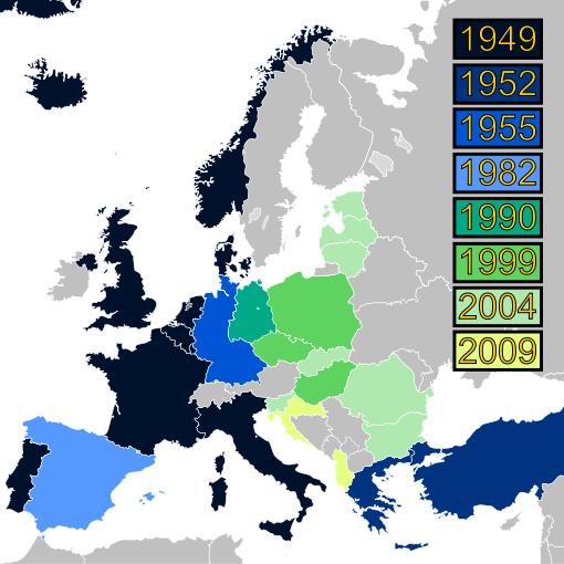 Map of NATO expansion since 1949