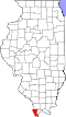 State map highlighting Alexander County