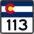 State Highway 113 marker