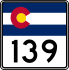 State Highway 139 marker