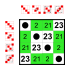 Klein four-group; Cayley table; subgroup of S4 (elements 0,2,21,23).svg