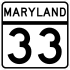 Maryland Route 33 marker