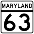 Maryland Route 63 marker