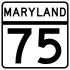 Maryland Route 75 marker