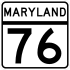 Maryland Route 76 marker