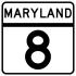 Maryland Route 8 marker